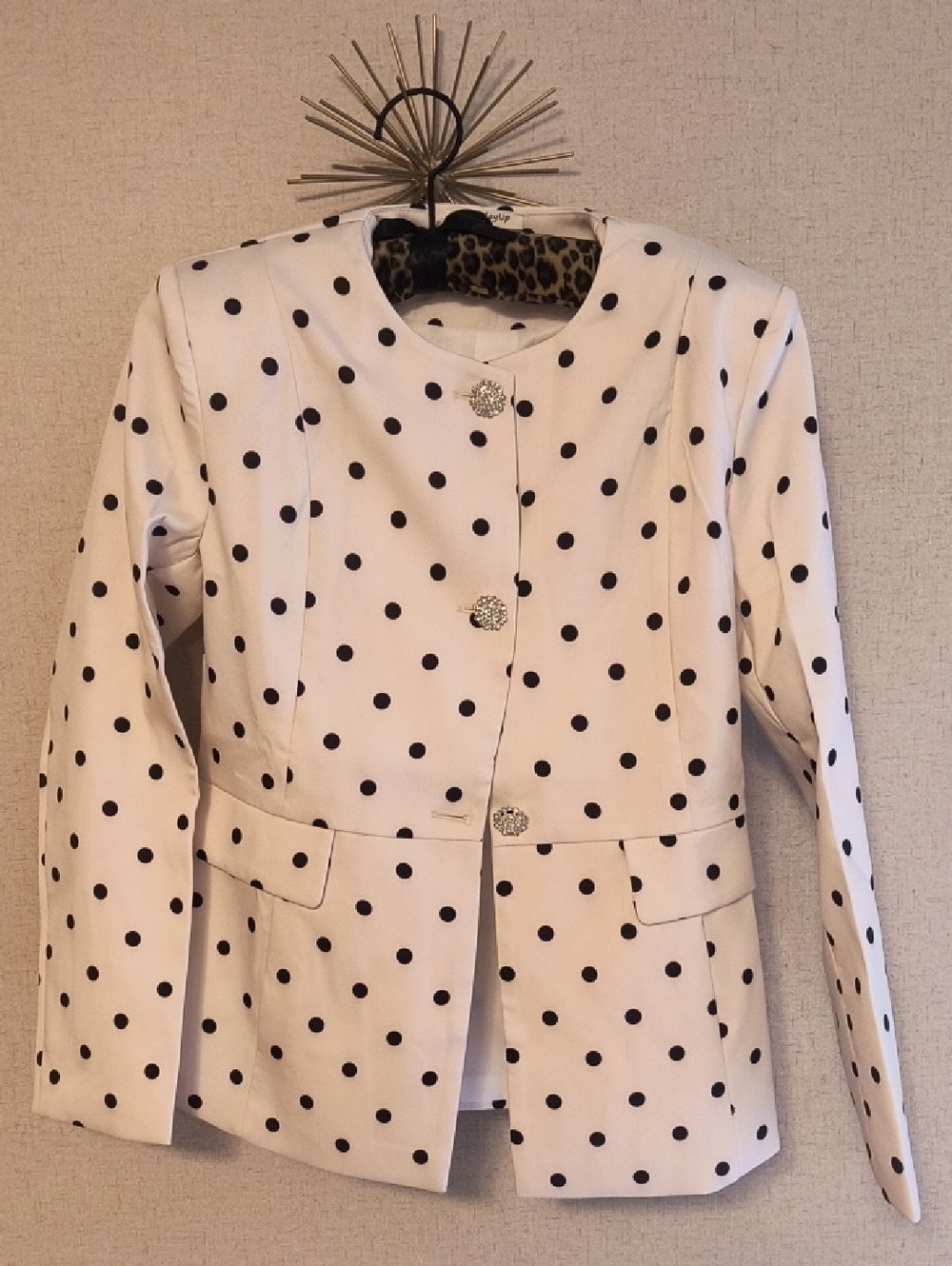 Polka Dot White Women's Tailored Jacket